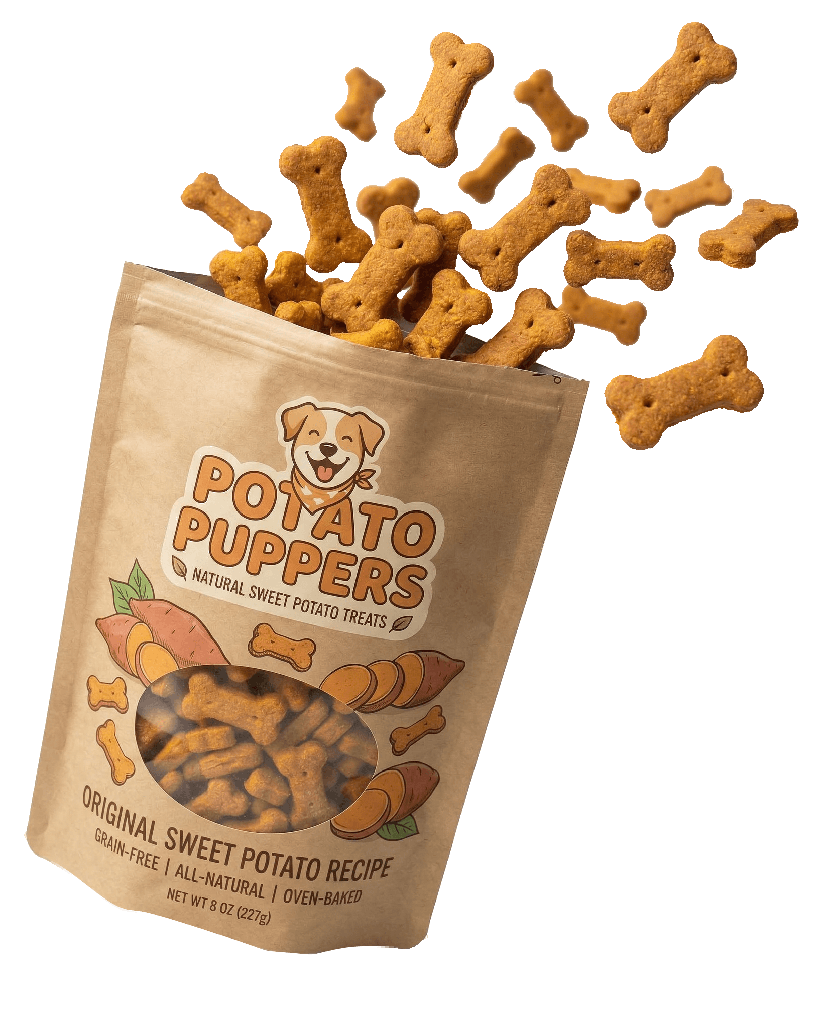 Potato Puppers Original Sweet Potato treats bag