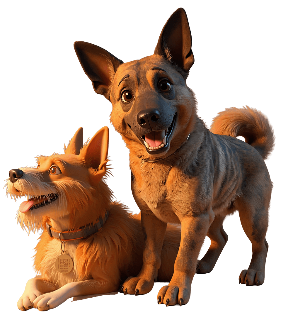 Happy dog enjoying Potato Puppers treats