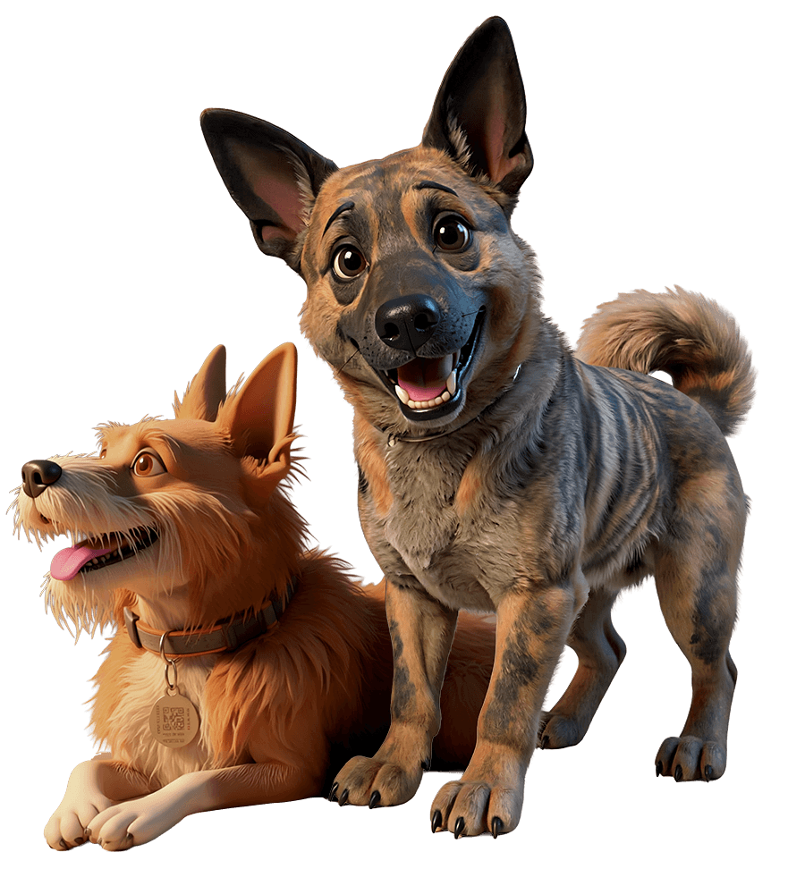 Happy dog enjoying Potato Puppers treats