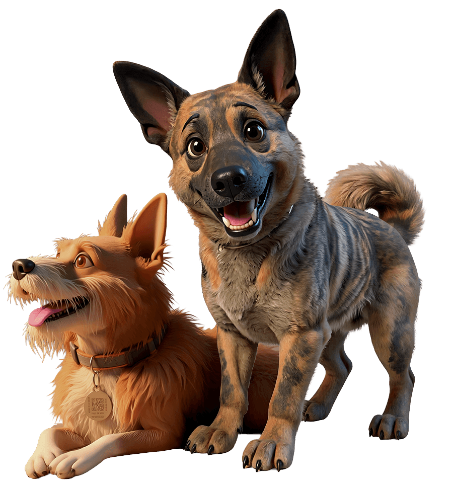 Happy dog enjoying Potato Puppers treats